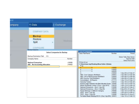 Data backup or Tally data backup
