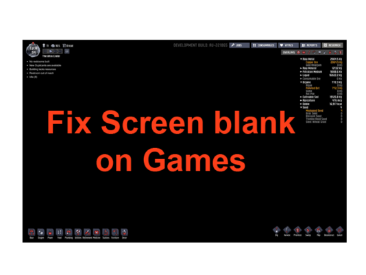 Screen blank on Games