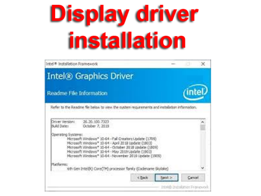 Graphics or video or display driver problems
