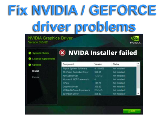 NVIDIA / GEFORCE driver problems