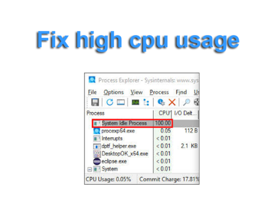 Task manager showing 100 cpu usage
