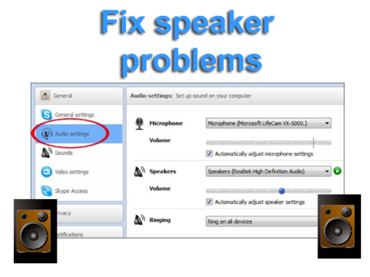 speaker or sound problems