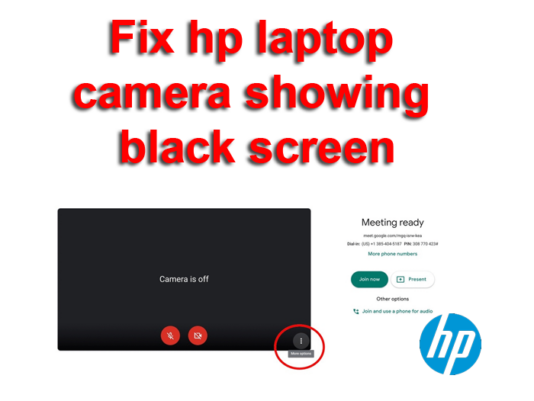 hp laptop camera showing black screen