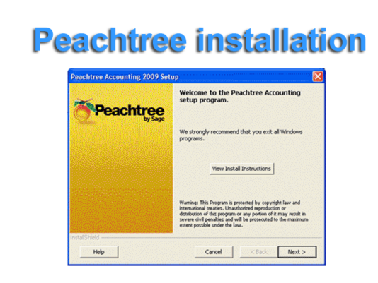 Peachtree installation or problem solution