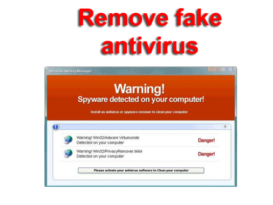 Remove fake antivirus