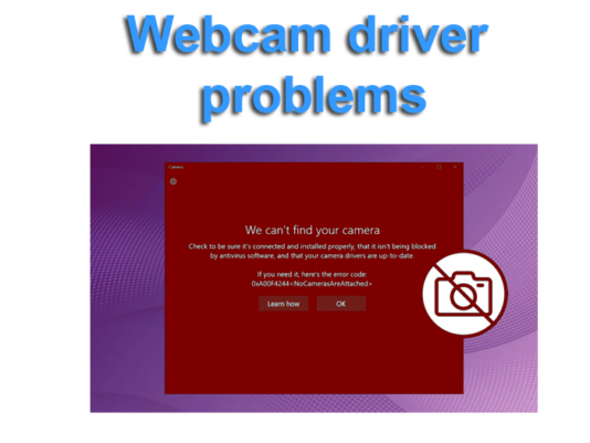 webcam driver problems