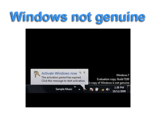 This copy of Windows is not genuine