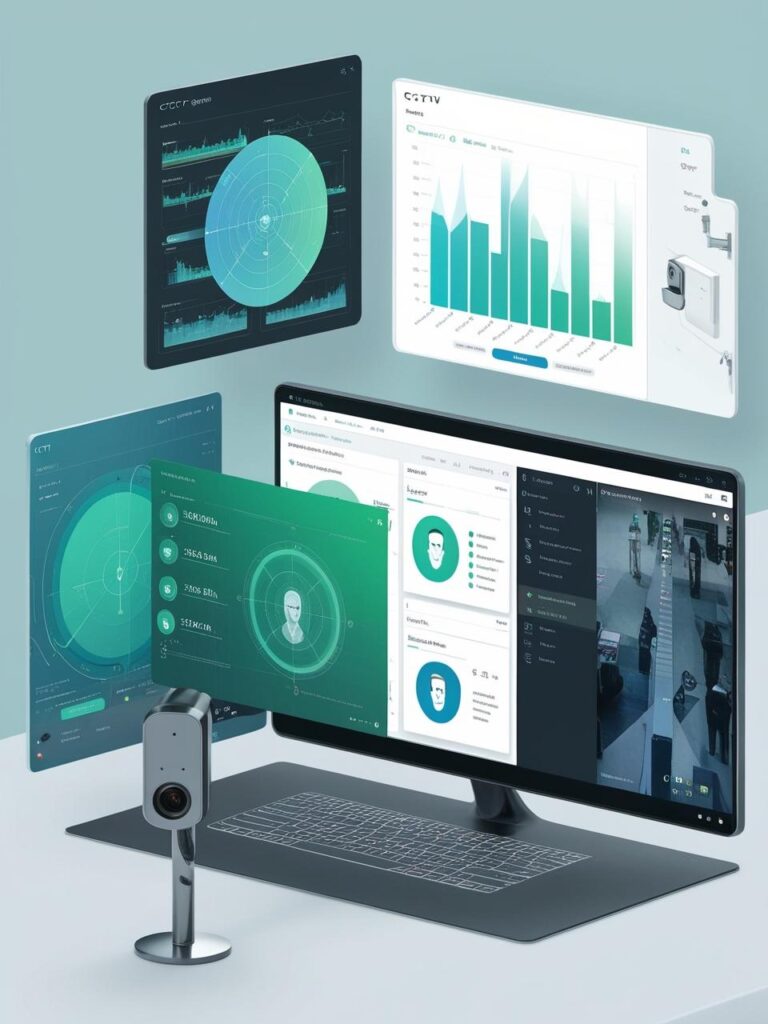 AI Powered Analytics of cctv camera . make an image related to this words