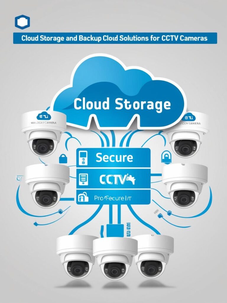 Make a promoting type image of cloud storage and backup for cctv cameras
