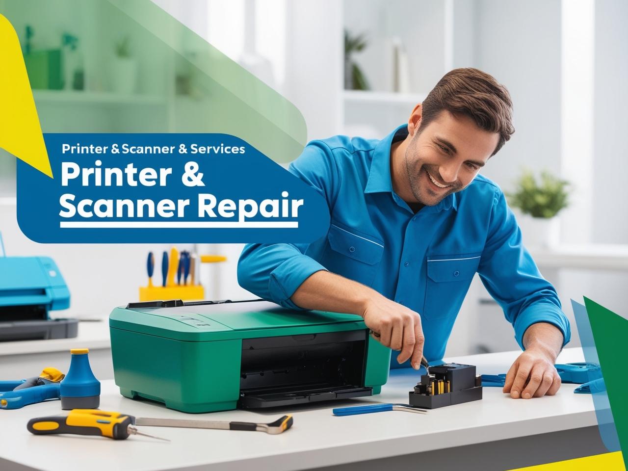 make an image of printer and scanner repairs as a promotion type. 1