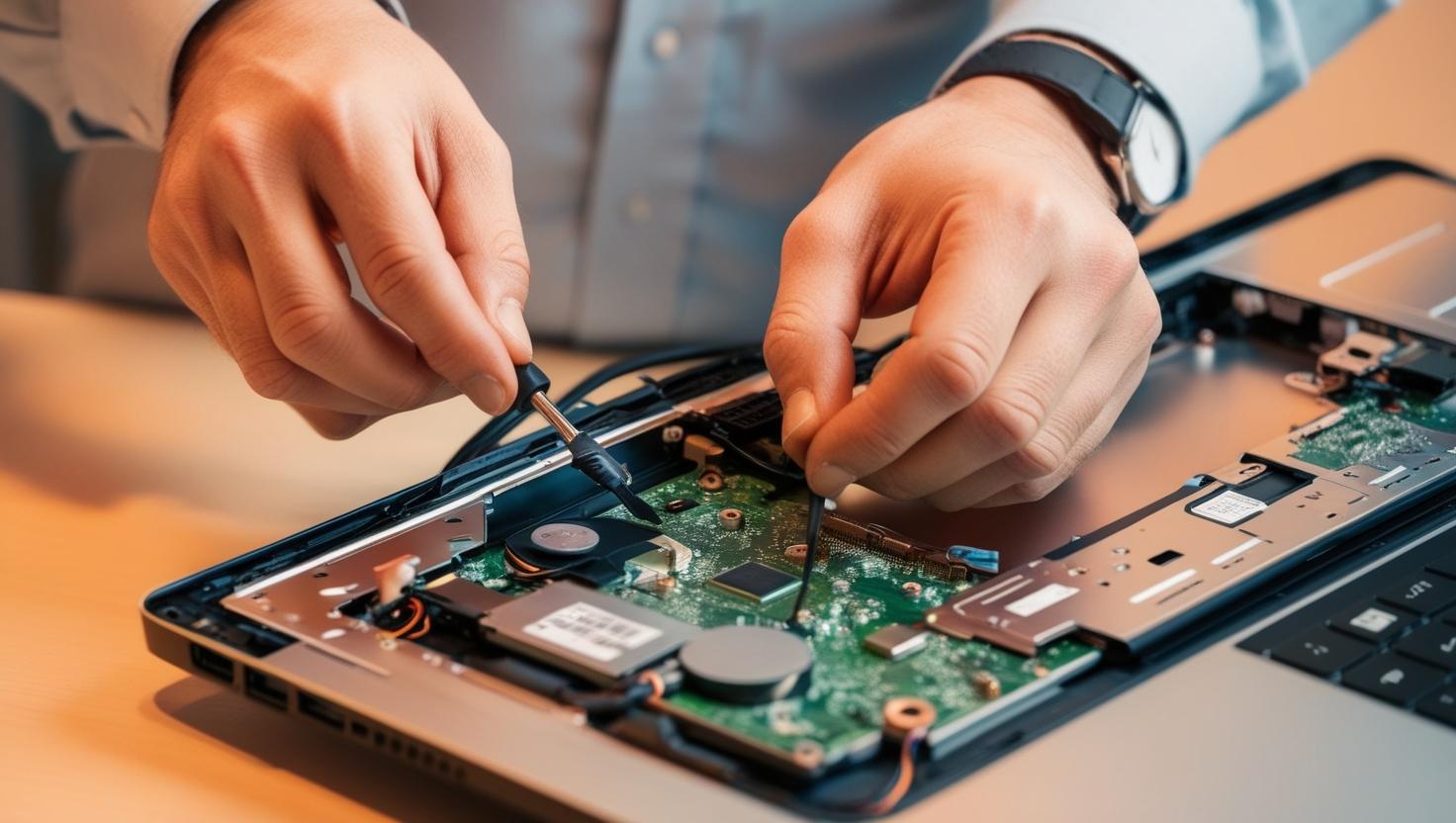 make an image of a laptop repairing